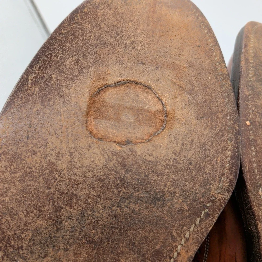 Allen Edmonds MacNeil 9157 Mens 10 D Brown Grain Leather Longwing Blucher Shoes